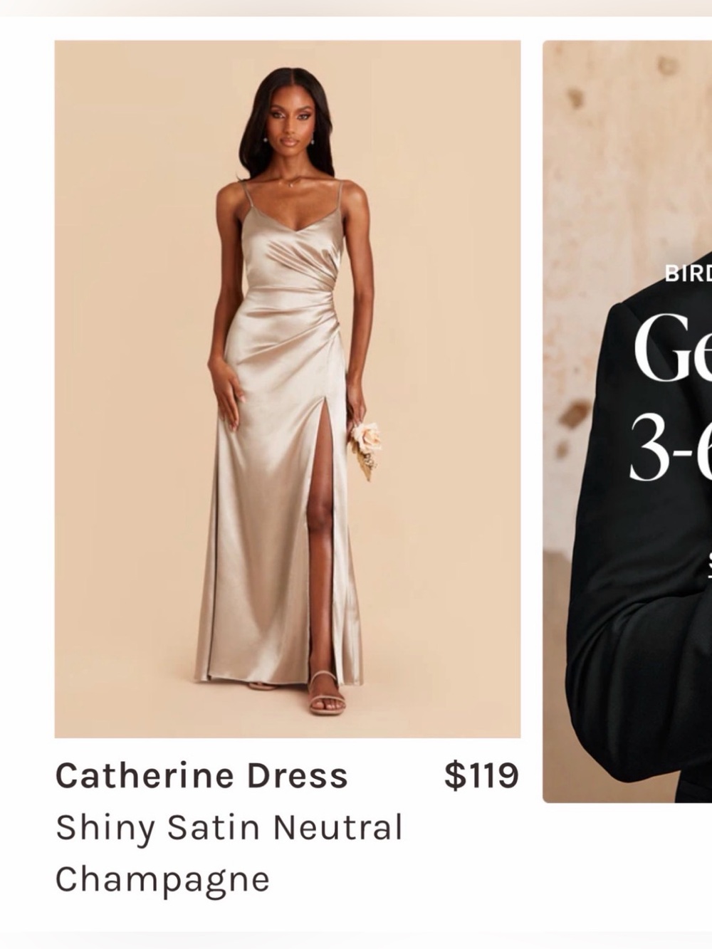 Catherine Satin Slip Maxi Dress in Champagne